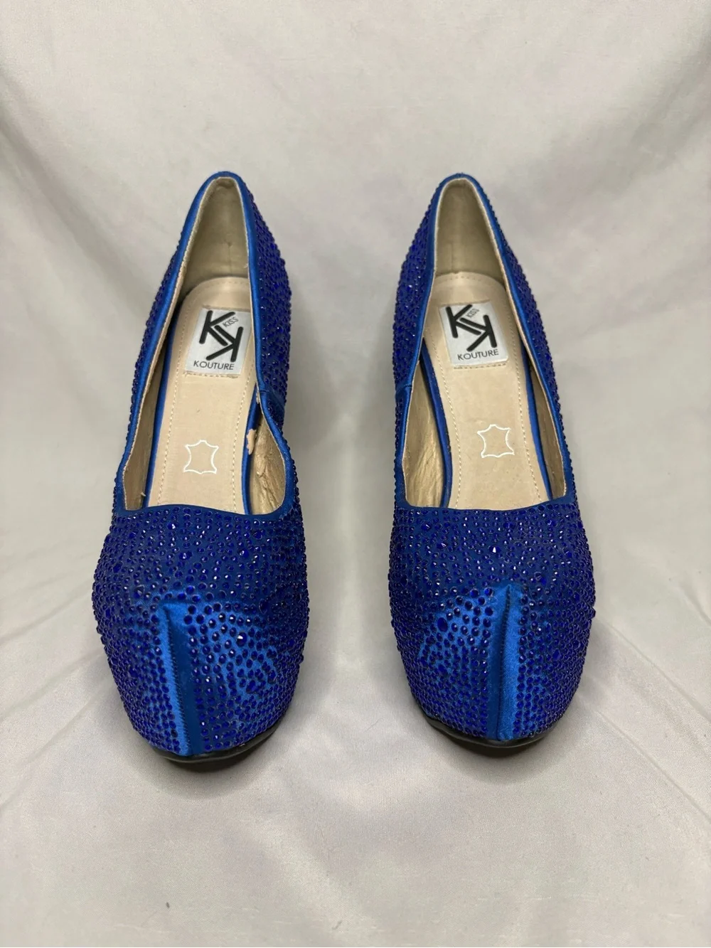 Royal Blue Crystal Platform Pump - Women's Dress Heels